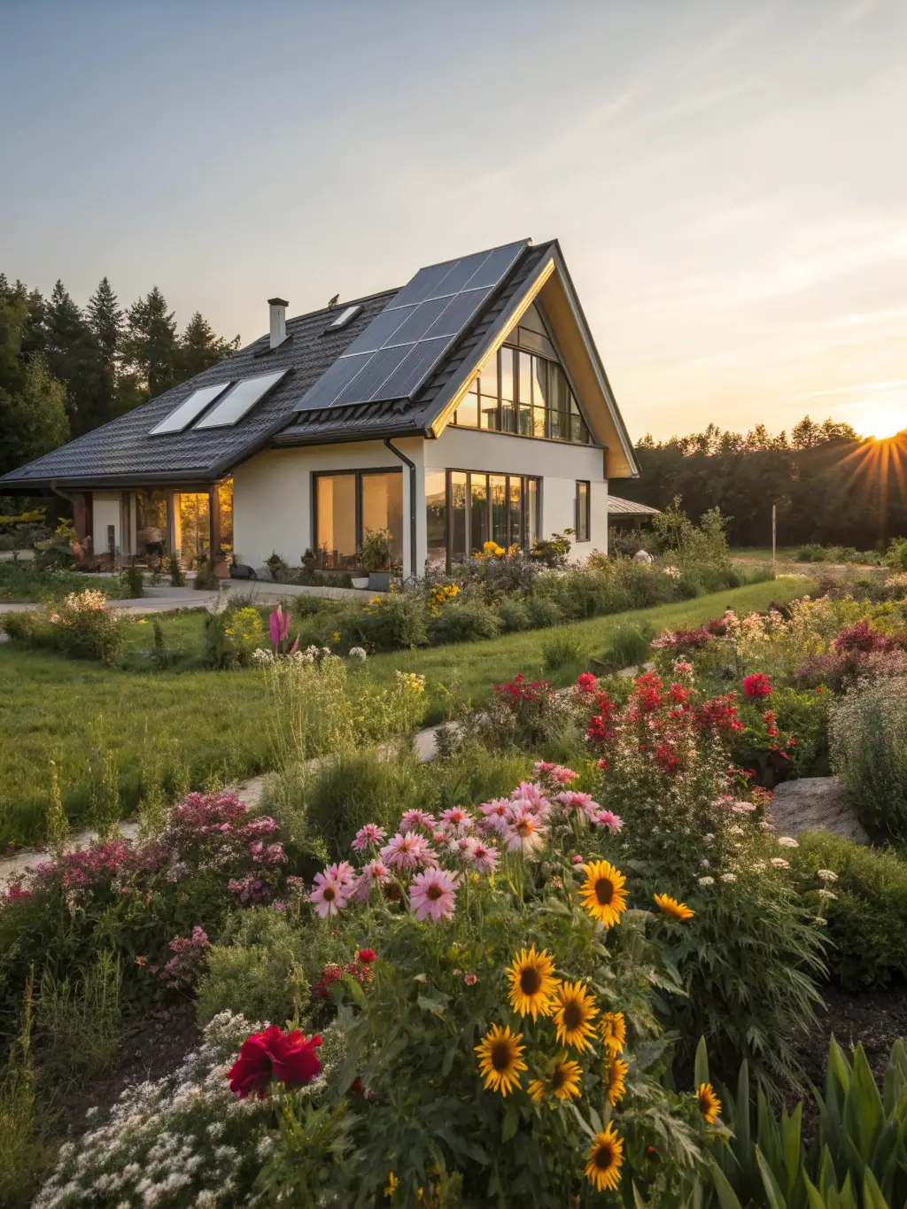 A modern house exterior with a growing tree, symbolizing the growth and stability provided by the Standard Plan.
